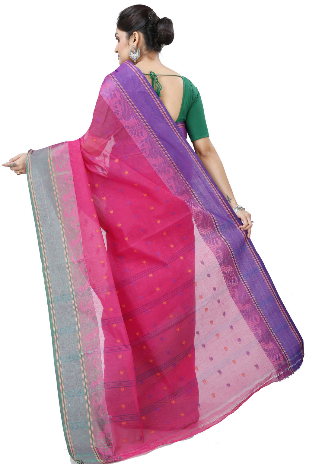 Pink Pure Cotton Gitanjali Tant Saree (929)